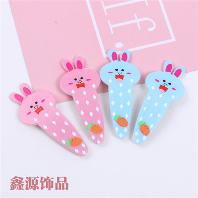 Cute Cartoon Barrettes Girls' Hair Accessories Shredded Hair Bangs Clip BB Clip Rabbit Print Hairpin Headdress