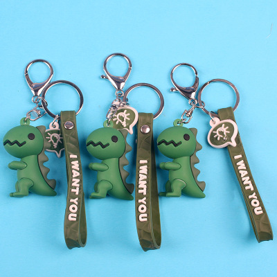 Creative Dinosaur Key Chain Customization Cartoon Mobile Phone Pendant Bag Ornaments Geometric Section Small Gift Factory Direct Sales