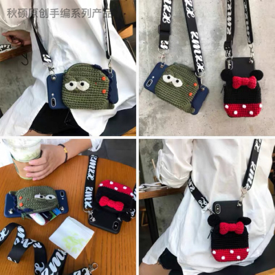 Qiushuo Original Crossbody Cartoon Wool Coin Purse Iphone8plus Phone Case Accessory Bag