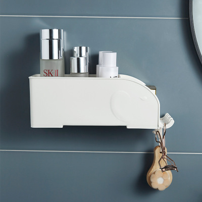 Multi-Function Suction Cup Storage Holder Bathroom Table Cosmetic Shelf Suction Wall Punch Free Storage Rack