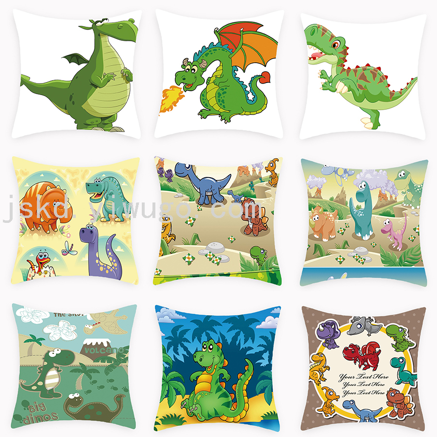 卡通动漫短毛绒数码印花抱枕套 支持定制 沙发办公室靠枕汽车靠背