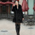 Haining Mink Fur Coat 2020 New Winter Mid-Length Mosaic Women's Marten Overcoats Slim Fit Fox Fur Collar