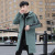 Men's Mid-Length Cotton Coat Jacket 2020 Winter New Letter Youth Colorblock Hood Cotton-Padded Coat for Men