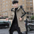 Men's Mid-Length Cotton Coat Jacket 2020 Winter New Letter Youth Colorblock Hood Cotton-Padded Coat for Men
