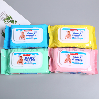 Wet Wipes Baby Hand Mouth Can Be Used Baby Newborn Wipe Butt Thickened Wet Tissue 80 Pumping with Lid