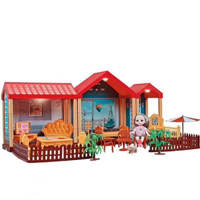 With Light Princess Warm Little Home Villa 668-30A Play House Splicing Educational Children's Toys Mixed Wholesale