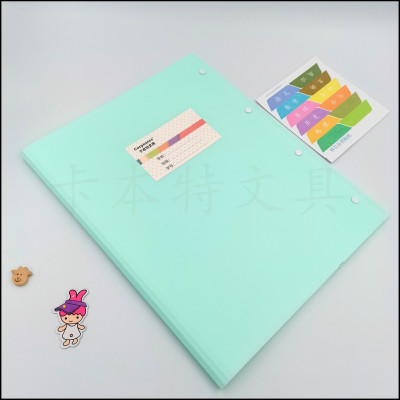 A4 Two Open Info Booklet Carbente Tied Drawstring Bag Office File Book Factory Direct Sales Student Paper Bag