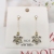 Sterling Silver Needle IU Same Style Earrings Flower Zircon Earrings for Women Full Moon Earrings for Women