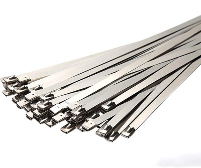 Syd 30.48cm Metal Ties (100 Pieces) Heavy Duty 304 Stainless Steel Ribbon (Natural)