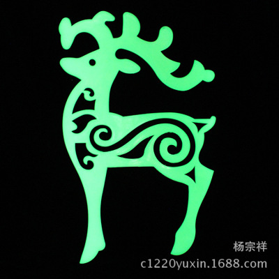 Factory Direct Supply Luminous Christmas Reindeer Pendant Luminous Patch Wall Sticker Wholesale