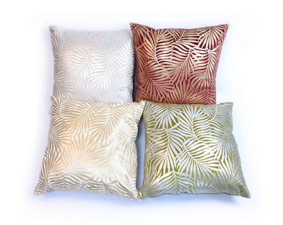 Nordic Flannel Leaves Bronzing Pillow Cover