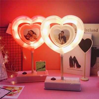 Xingyue Photo Frame Led Table Lamp Peach Heart Photo Frame Storage Beauty Lamp Warm Light Colorful Light Studio KT-C