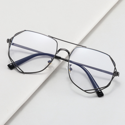Retro Irregular Polygonal Glasses Frame Fashion Fashionmonger Multi-Edge Metal Myopia Glasses Frame Plain Glasses Women