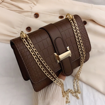 Bag Women's Shoulder Bag Stone Pattern Crossbody Women's Bag 2020 Autumn New Embossed Small Solid Color Square Bag Cross-Border Wholesale