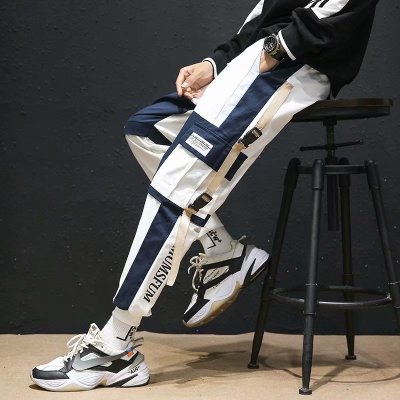 Internet Celebrity Ins Overalls Men's Fashion Brand Loose Spring and Autumn New Hong Kong Style Functional Ankle Banded Pants Casual Trend Pants