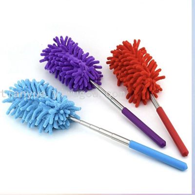 Chenille Retractable Stainless Steel Rod Duster Car Cleaning Feather Duster Chenille Caterpillar Brush