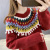 New round Neck Fur Ball Ethnic Style Pullover Sweater