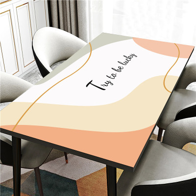 INS Nordic Style PVC Tablecloth Washable Waterproof Oil-Proof Plastic Rectangular Simple Hotel Leather Table Mat Non-Ironing