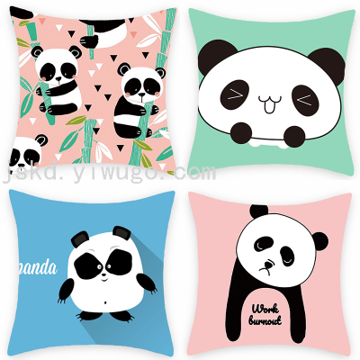 Cartoon Cartoon Panda Digital Printed Pillowcase Sofa Cushion Living Room Pillows Car Back Customizable