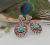 Rongyushi Luxury Flower Red Agate Turquoise Mixed Colored Gemstone Earrings European and American Retro Malachite High-Key Eardrop