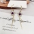 Rose Long Fringe Earrings Women's Mori Style Preserved Fresh Flower Face Slimming Jeweled Earrings New Trendy Korean Online Influencer Earrings