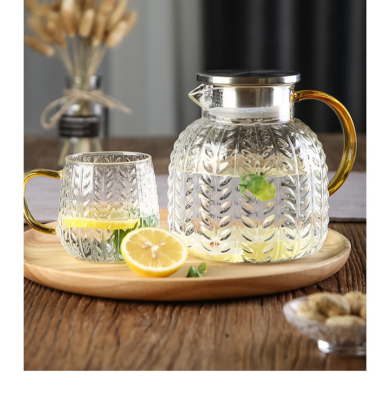 Cold Water Bottle Glass Water Pitcher High Temperature Resistant Nordic Creative Household Teapot Large Capacity Transparent Jug Water Cup