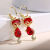 Minority Design Earrings Fennekin Inlaid Jewel Eardrops Birthday Gift Ins Style Ear Studs Earrings