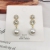 Red Fashion Rhinestone Long Pearl Earrings Sterling Silver Needle Popular All-Matching Graceful Earrings