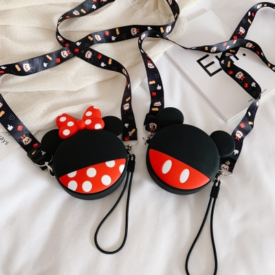 Wholesale Silicone Children's Bag Crossbody Bag Korean Exquisite Chain Ribbon Shoulder Cute Cartoon Key and COIN Case