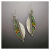Rongyu 925 Long Hanging Abstract Iridescent Green Leaf European and American Hot Earrings Creative Sawtooth Artificial Wood Leaf Earrings