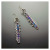 Rong Yuomei 925 Silver-Plated Long Comb Tooth Abstract Rainbow Earrings Creative Zigzag Rainbow Purple Blue Earrings