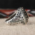 Rongyu New European and American 925 Green Zircon Diamond Studded by Hand Men's Ring Amazon Gemstone Retro Ring