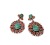 Rongyu High-End Luxury Red Agate Turquoise Mixed Colored Gemstone Earrings European and American Retro Malachite High-Key Eardrop