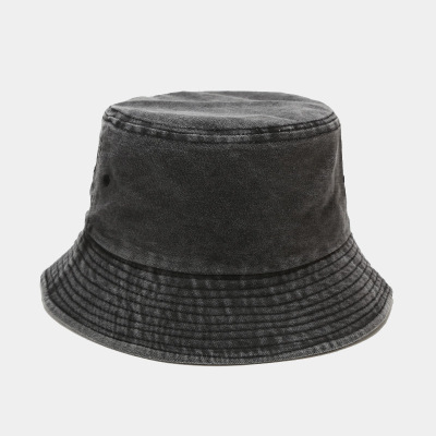 Amazon Hot Sale Washed Cotton Retro Fisherman Hat Trendy Men and Women Outdoor Sun Hat Customizable Logo Bucket Hat
