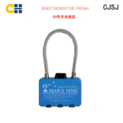 Factory Direct Sales Cartoon Padlock with Password Required/Rectangular Lock Body with Steel Wire/Lock Artware/CH-29B Hot Sale