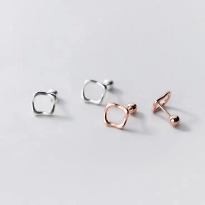 925 Silver Personalized Screw Stud Earrings Korean Simple Graceful Popular Frosty Style Stud Earrings Earrings for Women