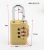 Pure Copper 3-Bit Code Padlock High-End Password Lock High Quality Security Copper Padlock Small 3-Bit Password Lock CH-04B