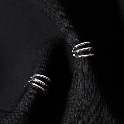 New 925 Silver Sweet Three Rows Fashion Ear Ring Korean Simple Graceful Popular Frosty Style Stud Earrings Earrings for Women