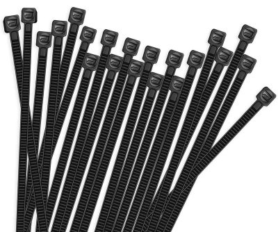 Heavy-Duty 8-Inch Advanced Plastic Cable Tie 50 Pounds Tensile Strength Self-Locking Black Nylon Cable Tie Suitable for Indoor Use