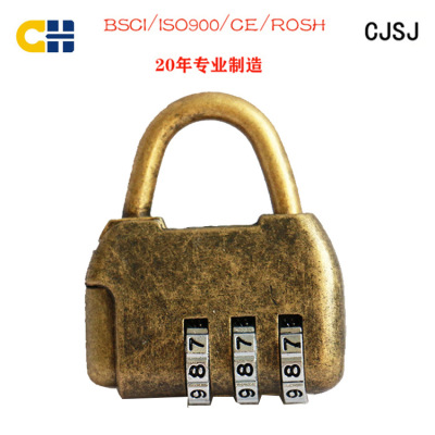 Production Retro Bronze Password Lock Classical Album Notebook Bag Three-Digit Password Lock Padlock 13A