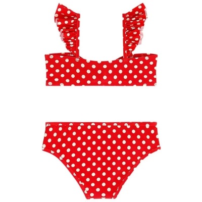 Girls' Baby Children's Split Red White Polka Dot Parent-Child Swimwear Swimsuit