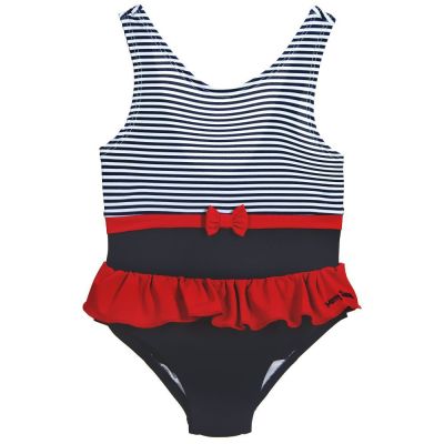 2021 New Striped Bow Children's One-Piece Bikini Swimsuit