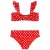 Girls' Baby Children's Split Red White Polka Dot Parent-Child Swimwear Swimsuit