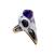 Rong Yu Cool Amethyst Skeleton Skull Plated 925 Male and Female Ring Bird Skull Punk Jewelry