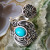 Rongyu Wish Hot Sale Creative Flower Plated 925 Marcasite Ring European and American Retro Turquoise Stone Eye-Catching Ring