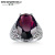 Rongyu 2020 Hot Sale Bracelet Manufacturer Hot Sale in Europe and America Flower Hollow Carved 925 Purple Zircon Ring for Women