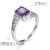 Rong Yuomei Fashion Inlaid Emerald Purple Red Color Zircon Ring Cross-Border New Arrival Ornament Factory Wholesale