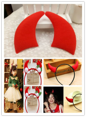 Children's Christmas Plush Horn DIY Handmade Hair Accessories Hair Rope Hair Band Side Clip Material