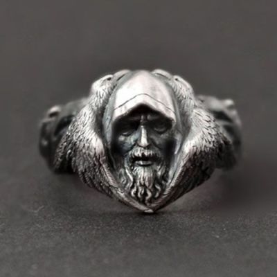 Rongyu Wish Hot Sale Wang Gandalf Old Man's Head Ring Hades Myth Retro Eagle Arctic Wolf Ring