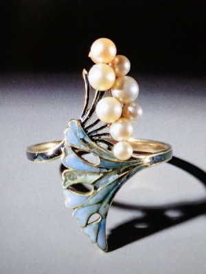 Rong Yuomei New Vintage Leaves Enamel Painted Ring Bohemian Leaf Pearl Party Ring for Women